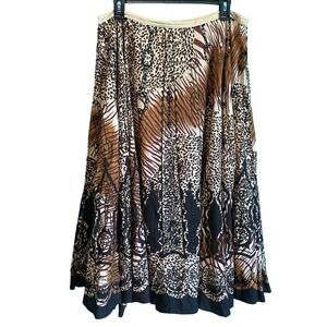 Passport Abstract Animal Print Sequin Midi Skirt Women's Large